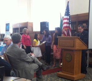 Dr. Rodolfo Arévalo, president of EWU, and West Plains PACE Coordinator, Jessica Deutsch introduced and congratulated 14 students for their good character at the West Plains Chamber Breakfast for Youth Leadership on May 1.